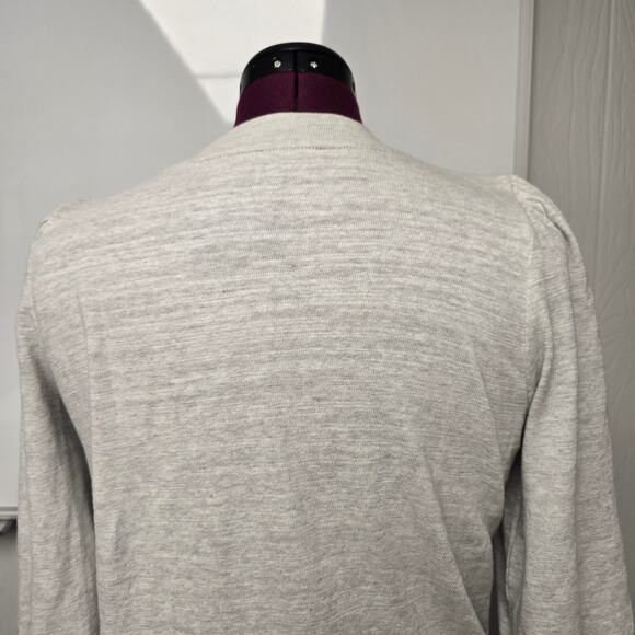 Women's LOFT Heathered Gray Knit 3/4 Sleeve Blouse | Size Medium - Picture 6 of 9